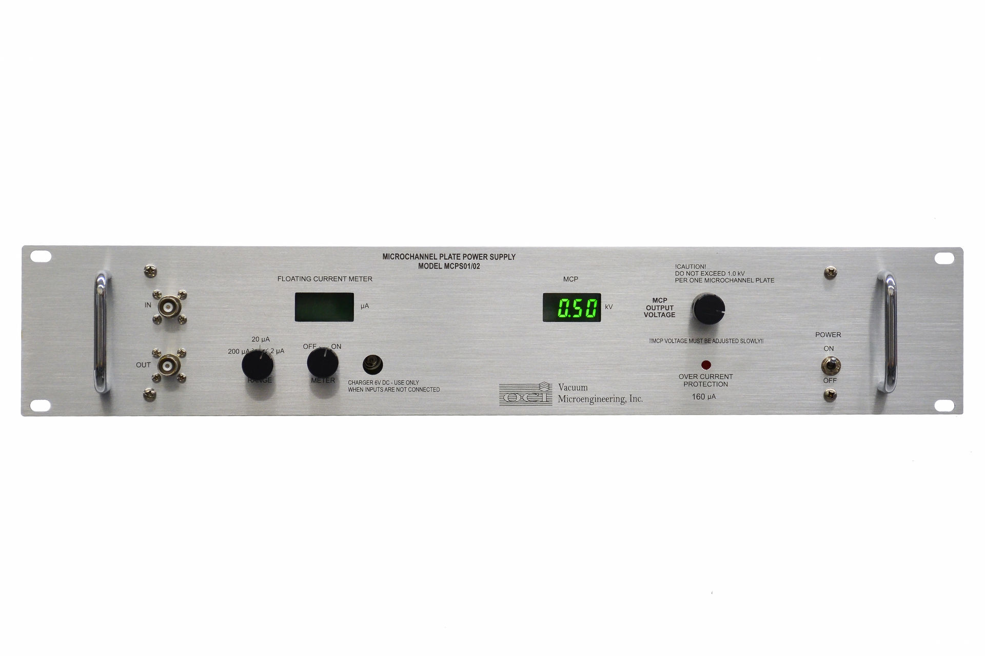 Figure 4. Model MCPS01/02 power supply for microchannel plate operation. 